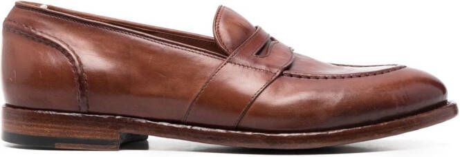 Officine Creative Temple leren penny loafers Bruin