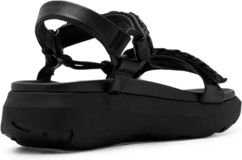 ONWUAD Gabe geweven leren sandalen met plateauzool Zwart - Foto 3