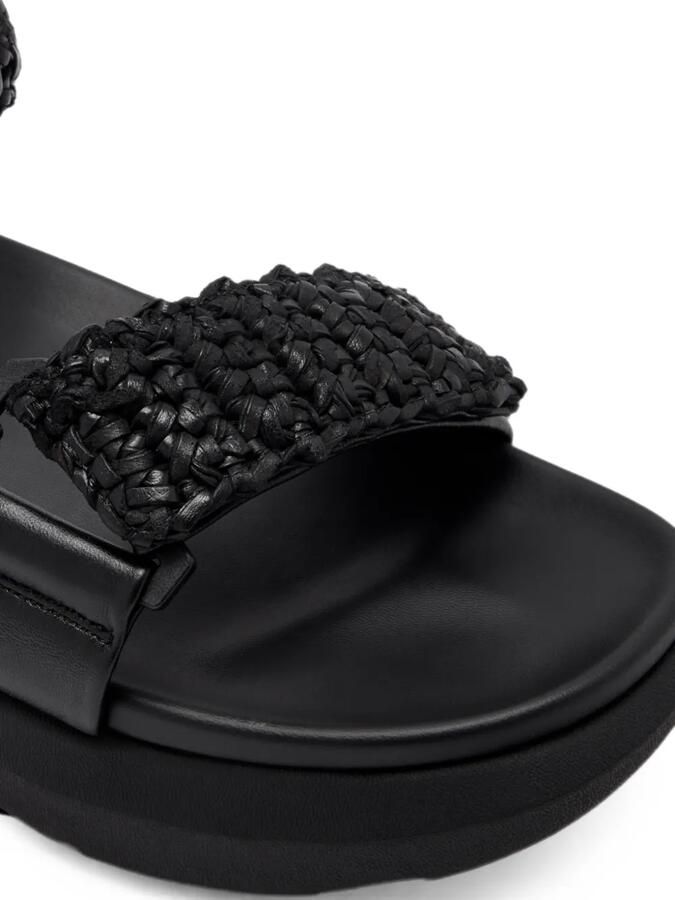 ONWUAD Gabe geweven leren sandalen met plateauzool Zwart - Foto 2