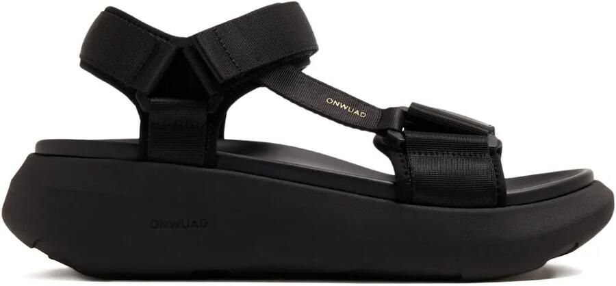 ONWUAD Sandalen met klittenband en plateauzool Zwart