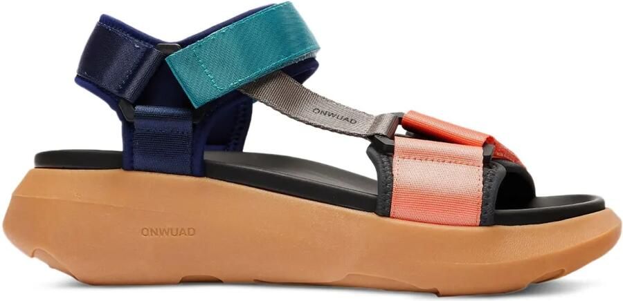 ONWUAD Sandalen met plateauzool en lint Blauw