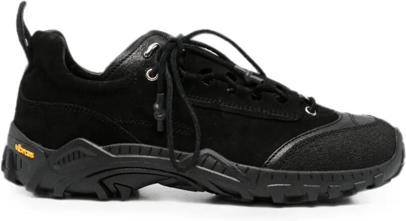 OUR LEGACY Gabe leren sneakers met vlakken Zwart