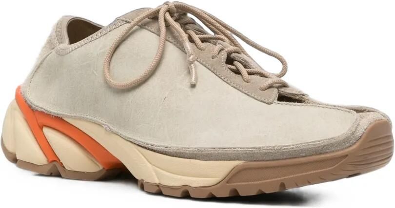 OUR LEGACY Klove sneakers van gewaxt rundleer Beige - Foto 3