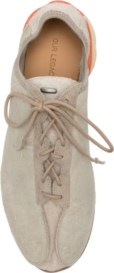 OUR LEGACY Klove sneakers van gewaxt rundleer Beige - Foto 4