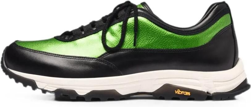 OUR LEGACY Poseidon leren sneakers met vlakken Groen