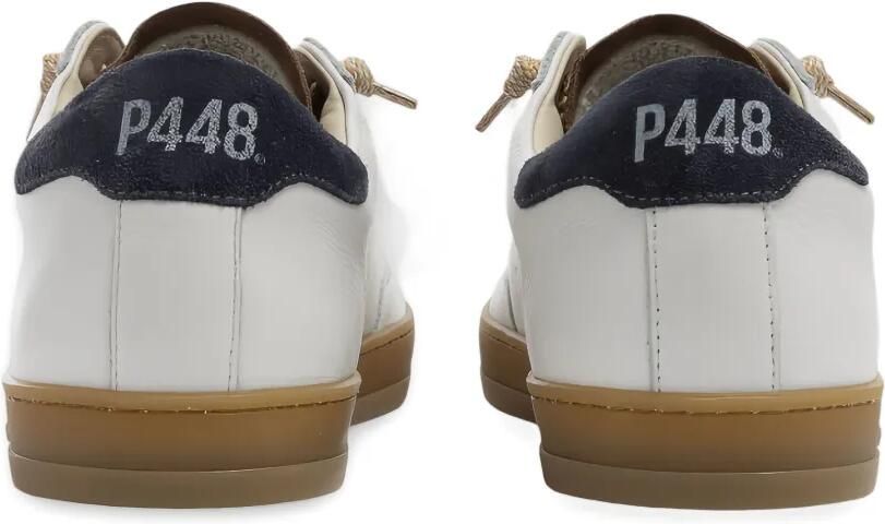 P448 John leren sneakers met geperforeerde details BIANCO