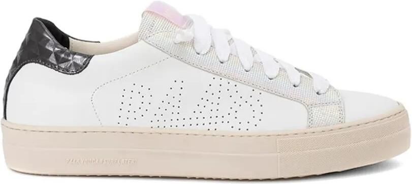 P448 John leren sneakers met geperforeerde details Wit