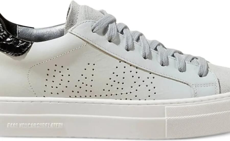 P448 Thea geperforeerde leren sneakers Wit - Foto 2