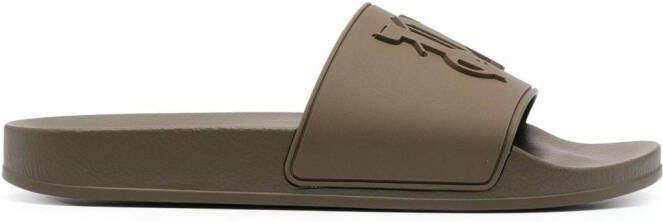 Palm Angels Slippers met monogram Bruin