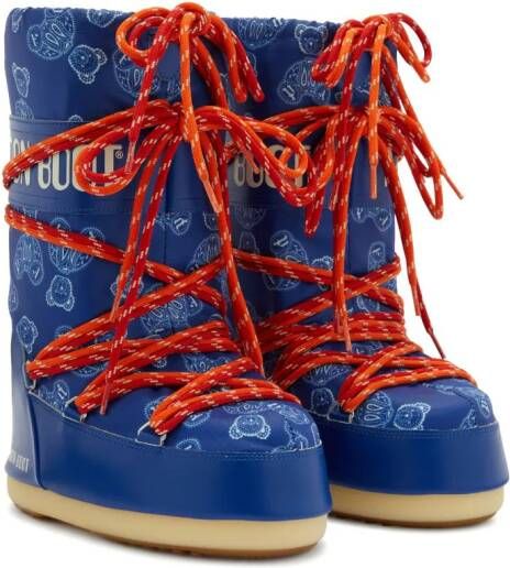 Palm Angels Kids x Moon boot Kids Laarzen met beerprint Blauw