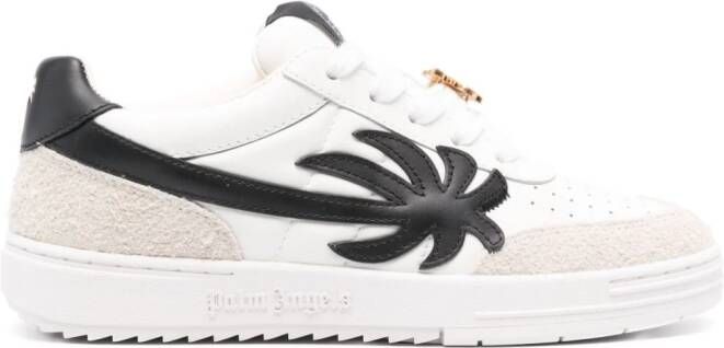 Palm Angels Leren sneakers met logo-applicatie Wit