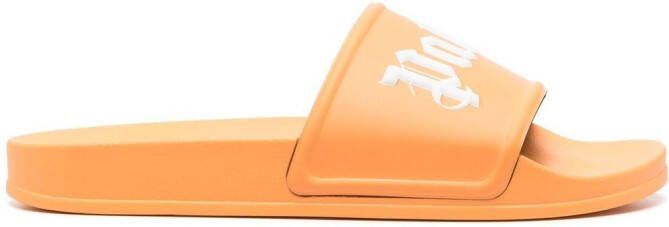 Palm Angels Slippers met logo-reliëf Oranje