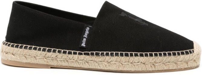 Palm Angels Katoenen espadrilles met geborduurd logo Zwart