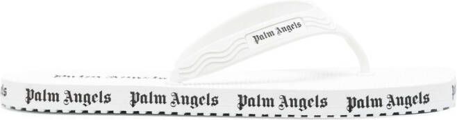 Palm Angels Teenslippers met logoprint Wit