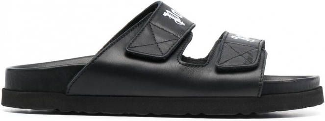 Palm Angels Sandalen met logoprint Zwart
