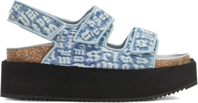 Palm Angels Birk sandalen met plateauzool Blauw