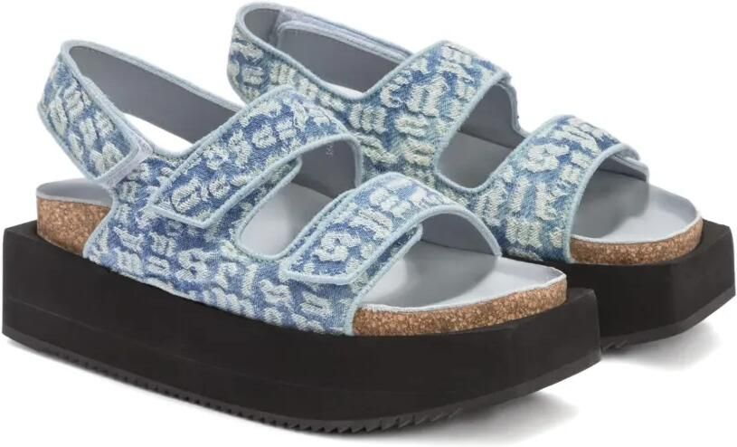 Palm Angels Birk sandalen met plateauzool Blauw - Foto 2