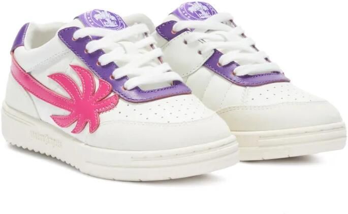 Palm Angels Kids Palm Beach University leren sneakers Wit