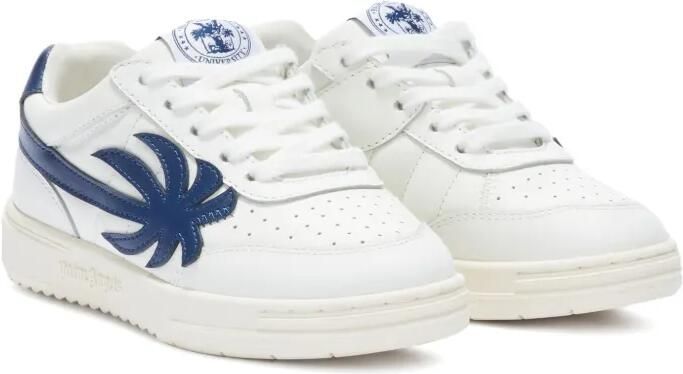 Palm Angels Kids Palm Beach University leren sneakers Wit
