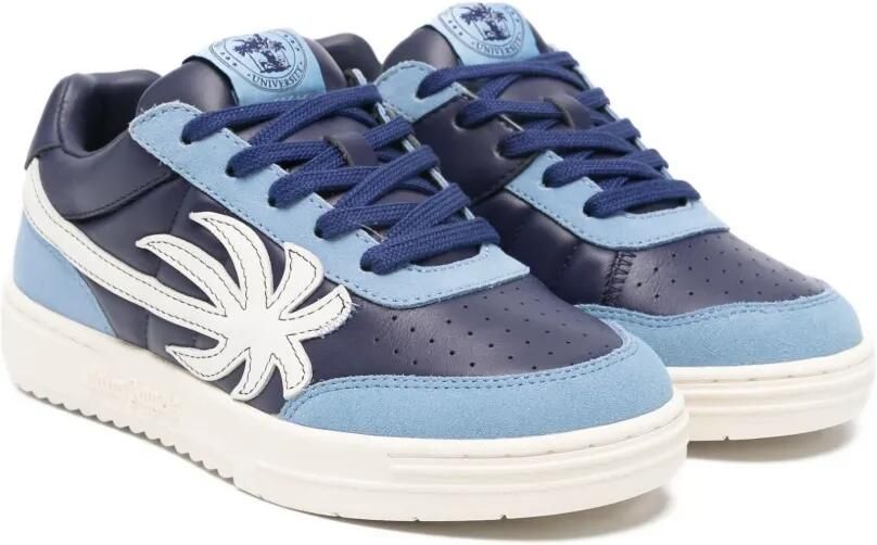 Palm Angels Kids Sneakers met leren vlakken Blauw