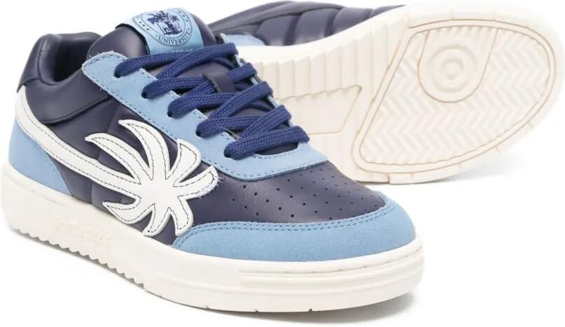Palm Angels Kids Sneakers met leren vlakken Blauw - Foto 3