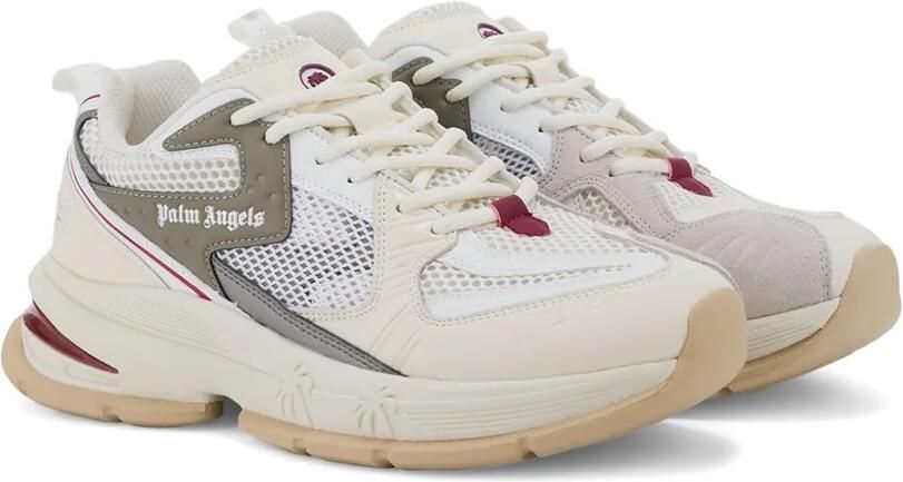 Palm Angels Leren sneakers met mesh vlakken Beige - Foto 3