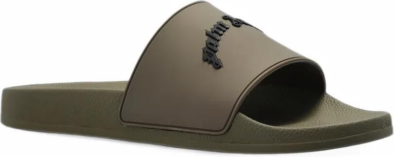 Palm Angels logo-appliqué slides Groen - Foto 4