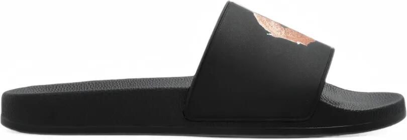 Palm Angels logo-patch slides Zwart