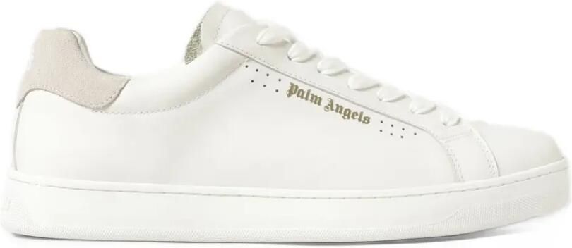 Palm Angels logo-print leather sneakers Wit