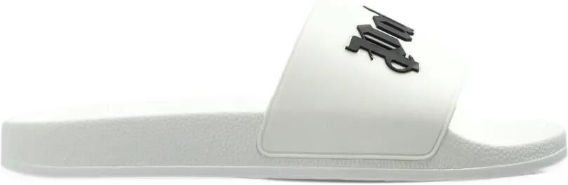 Palm Angels logo-print sliders Wit