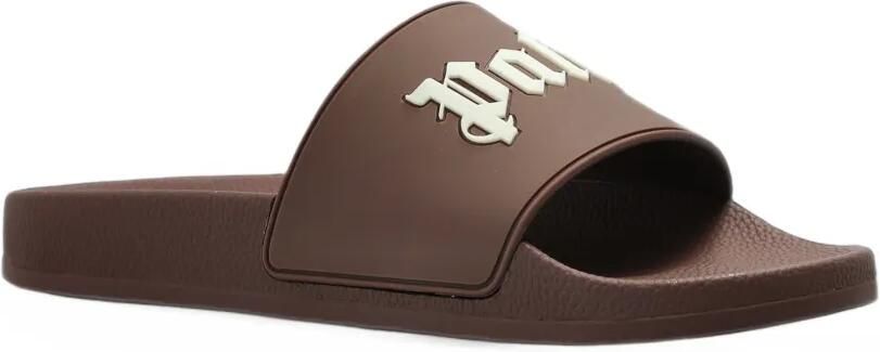 Palm Angels logo-print slides Bruin - Foto 4