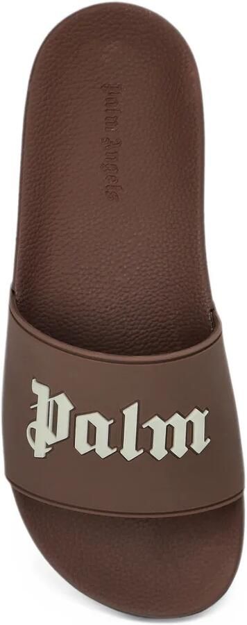 Palm Angels logo-print slides Bruin - Foto 3