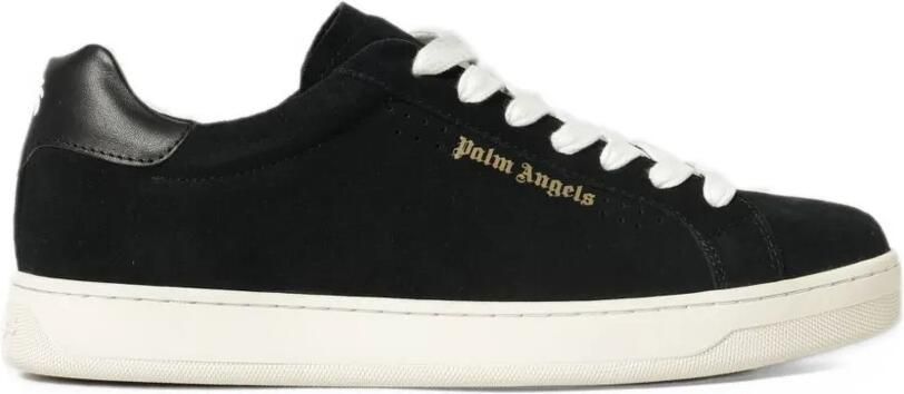 Palm Angels logo-print suede sneakers Zwart