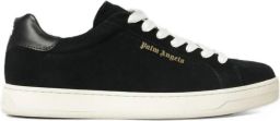 Palm Angels logo-print suede sneakers Zwart