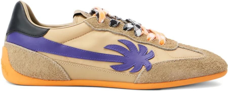 Palm Angels PA 5 suède sneakers met palmboom Beige