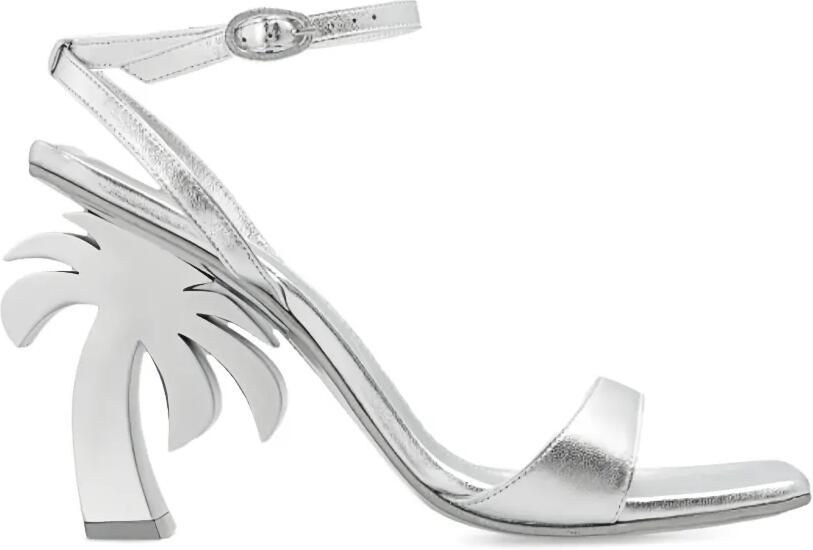 Palm Angels Palm Tree sandalen met hak Zilver