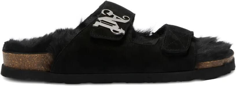 Palm Angels Sandalen met logo Zwart