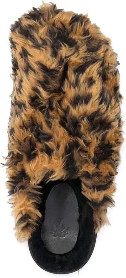 Palm Angels Slip-on muiltjes met imitatiebont Bruin - Foto 2