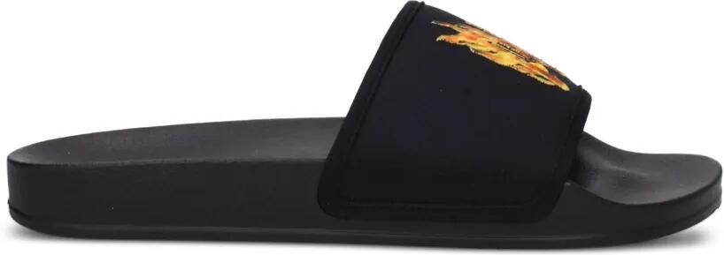 Palm Angels Slippers met geborduurd logo Zwart