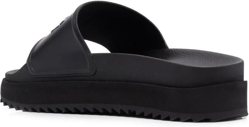 Palm Angels Slippers met logo reliëf BLACK WHITE - Foto 3