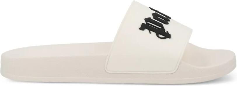 Palm Angels Slippers met logoplakkaat Wit