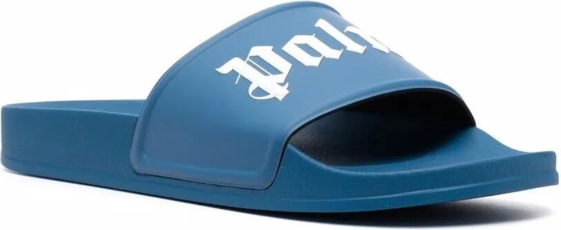 Palm Angels Slippers met logoprint Blauw - Foto 4