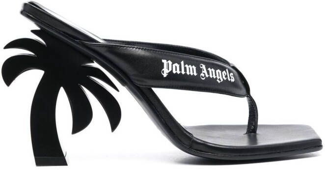 Palm Angels Palm Beach sandalen met logoprint Zwart