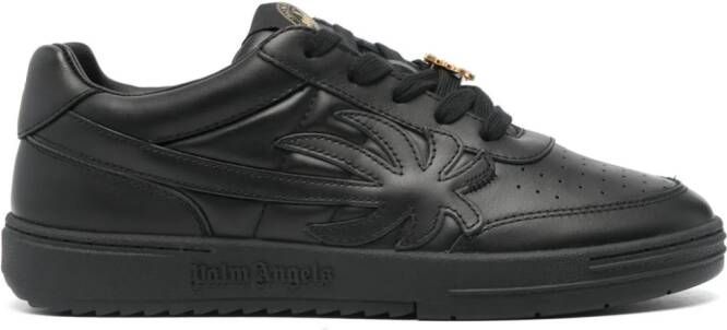 Palm Angels Palm Beach University leren sneakers Zwart