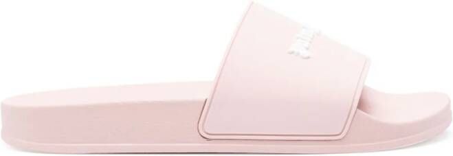 Palm Angels Slippers met logo-reliëf Roze