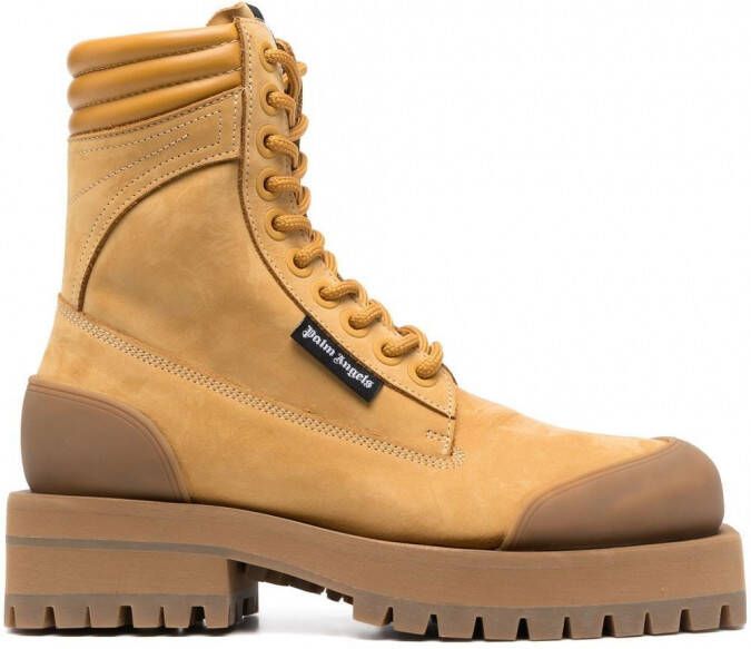 Palm Angels Combat boots met vierkante neus Geel