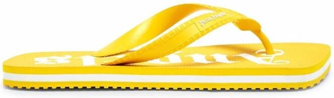 Palm Angels Teenslippers met logoprint Geel