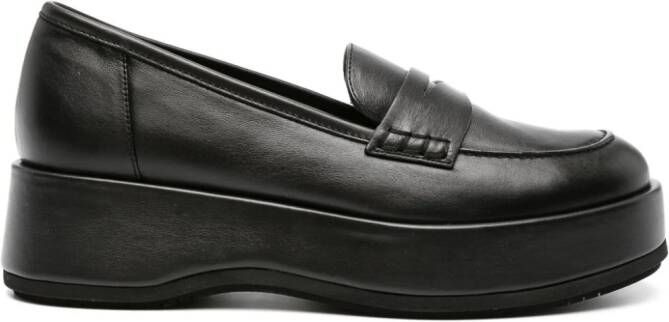 Paloma Barceló Leren loafers Zwart