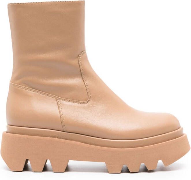 Paloma Barceló Osian laarzen met ronde neus Beige