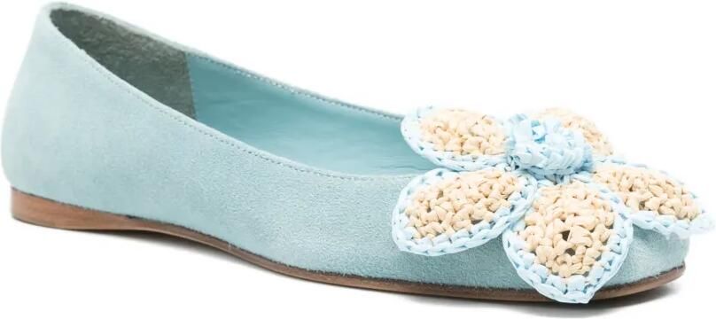 Paloma Barceló Ballerina's met bloemapplicatie Blauw - Foto 2